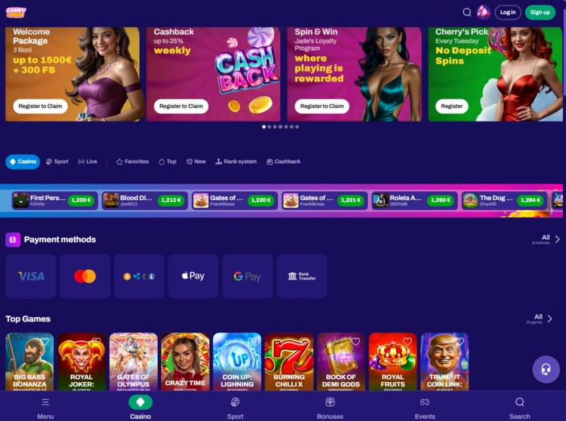 candyspinz home page